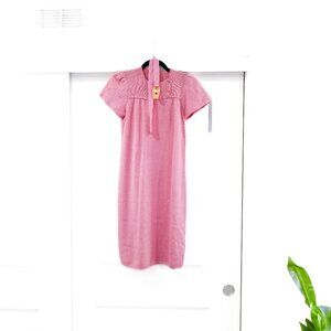 St John XS Pink Belted Santana Knit Vintage Barbiecore Dress